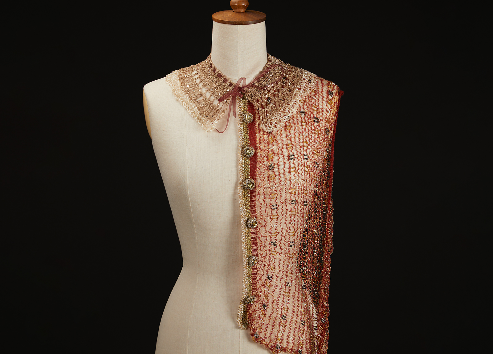 Student work by Elodie Reid-Williams with a detailed period costume on a mannequin