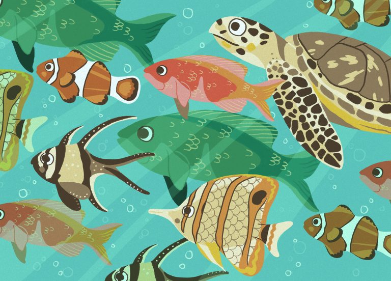 Illustration of Exotic Fish by Maisy Dainty