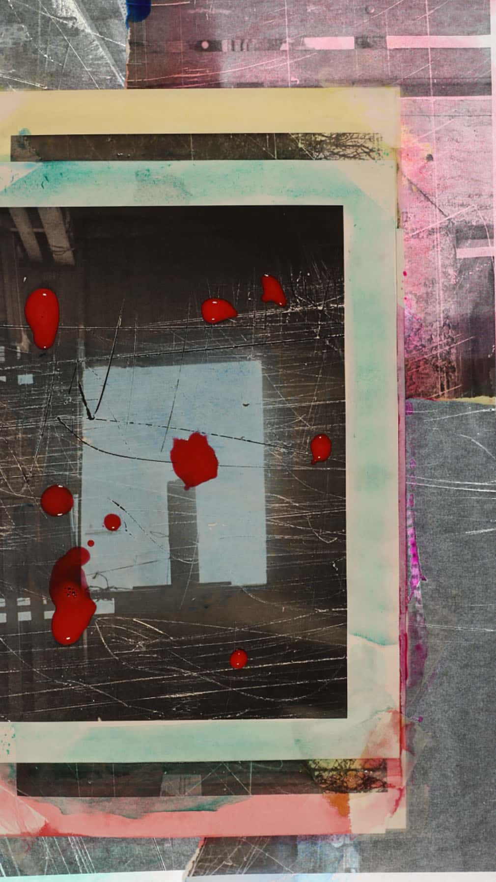 Layered blobs on a textural background