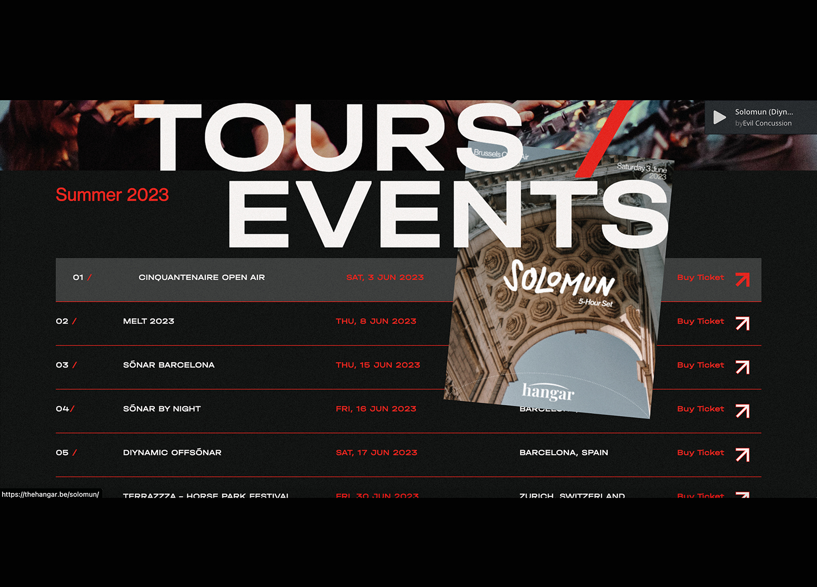 Student work by Rayane Zidane showing visual designs for Solomun website