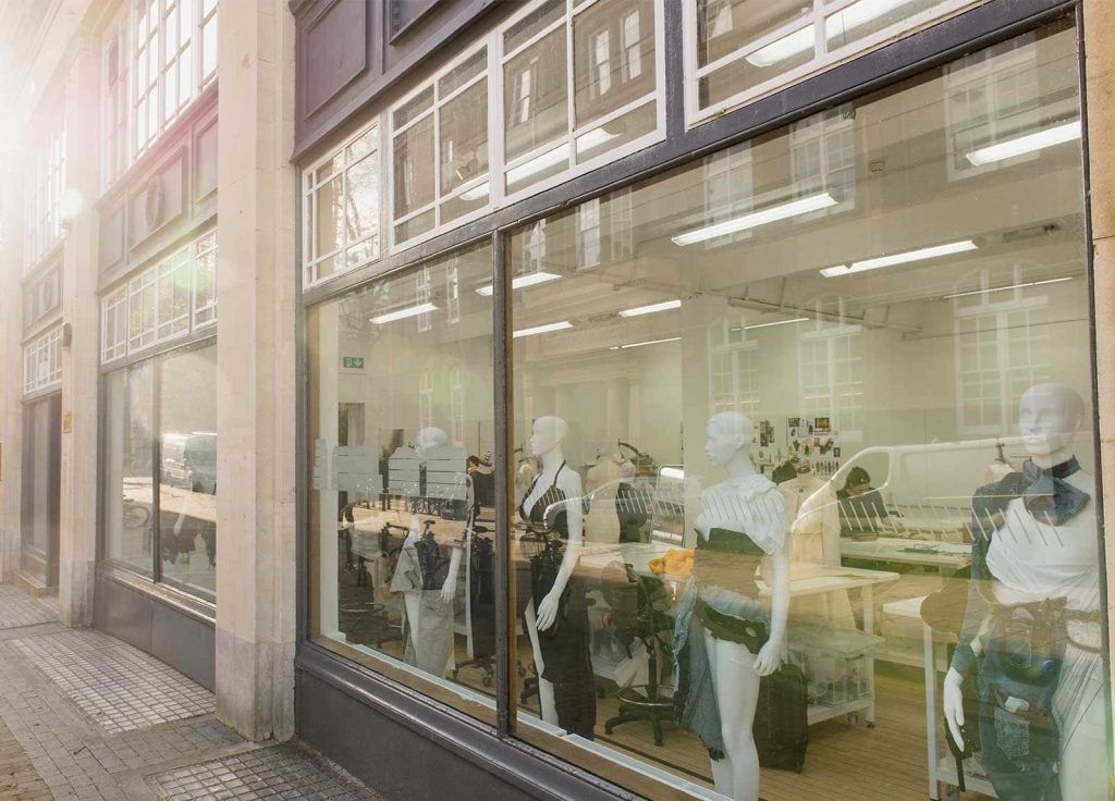 Exterior image of the Norwich University of the Arts Fashion studio from St Georges street