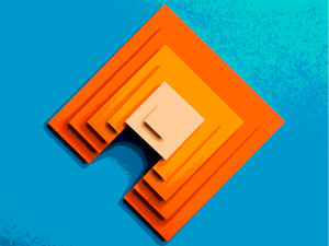 Image of orange squares on a blue background