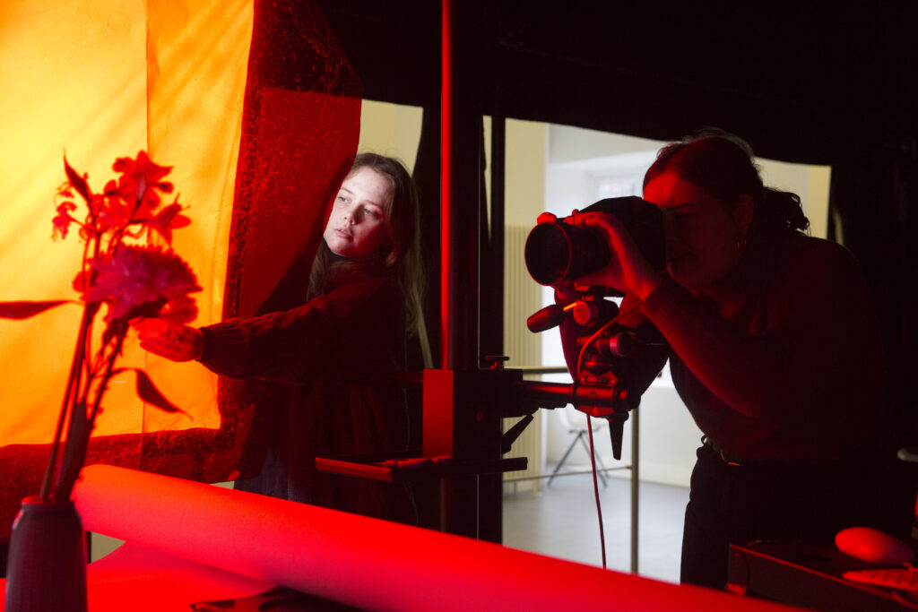 Students using photography studios