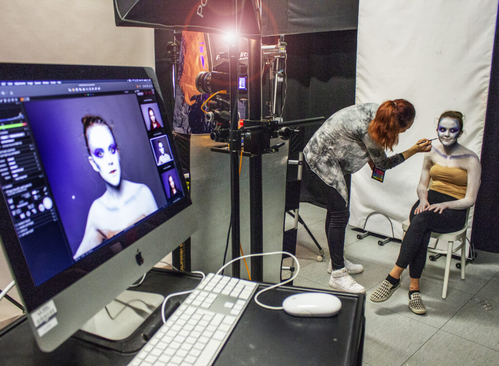 Students using photography studios