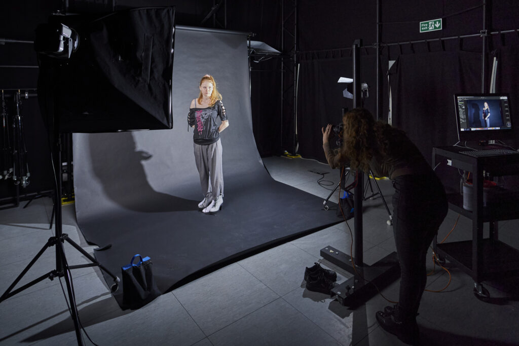 Students using photography studios