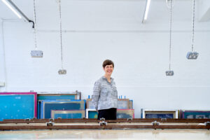Kate Farley, Course Leader for Fashion and Textile Design at Norwich University of the Arts in one of our studios