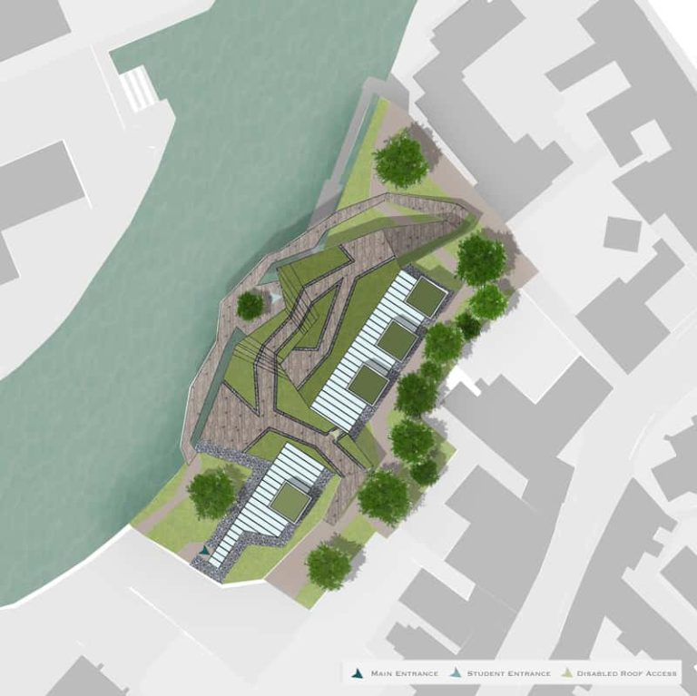 Digital illustration of a site plan by BA Architecture student Bradley Fletcher