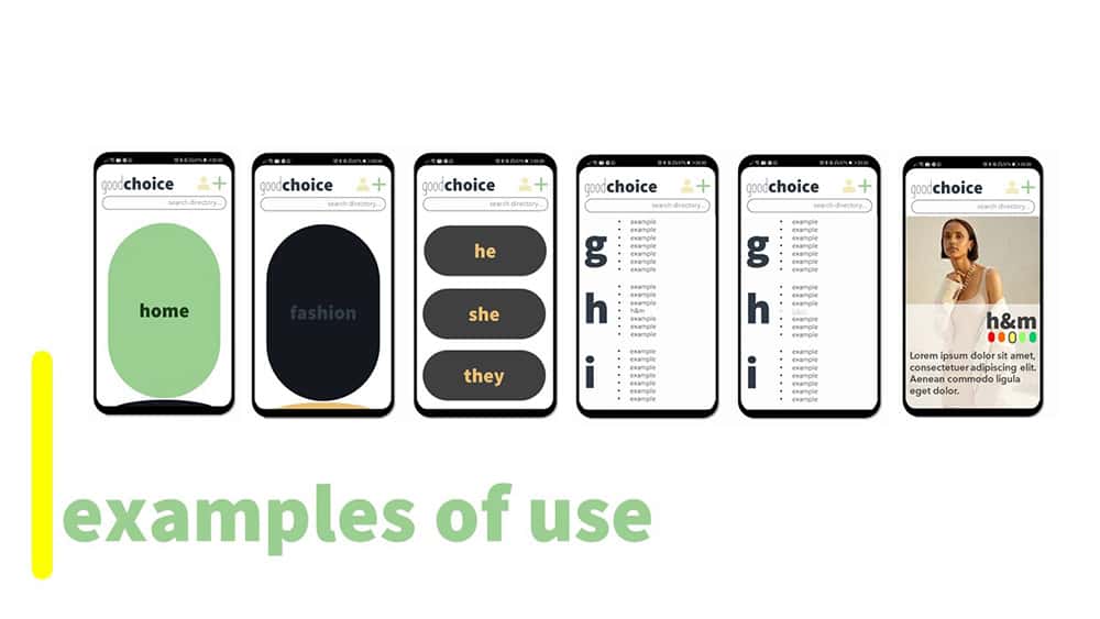 Image showing brand guidelines example of use on smart phone by ma communication design student