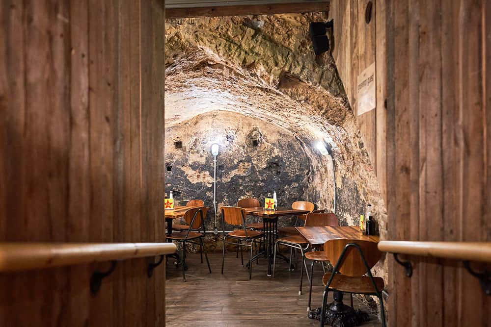 Image showing Grosvenor fits and chip shop bunker style restaurant with tables and chairs