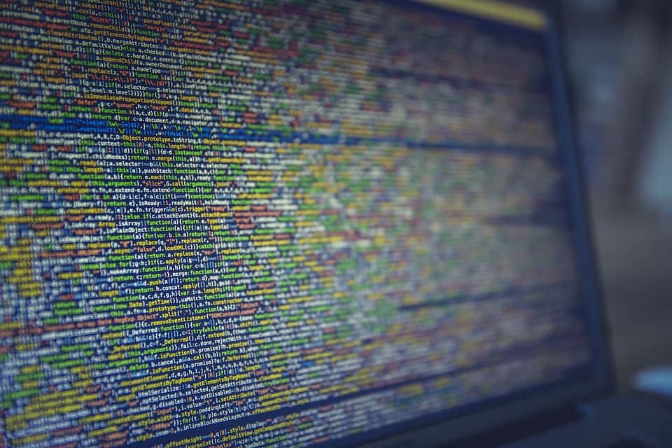 A colourful wall of code on a computer screen