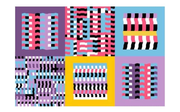 Brightly coloured geometric patterns