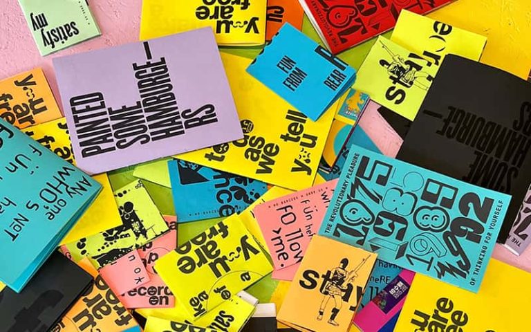 colourful spread of zine covers