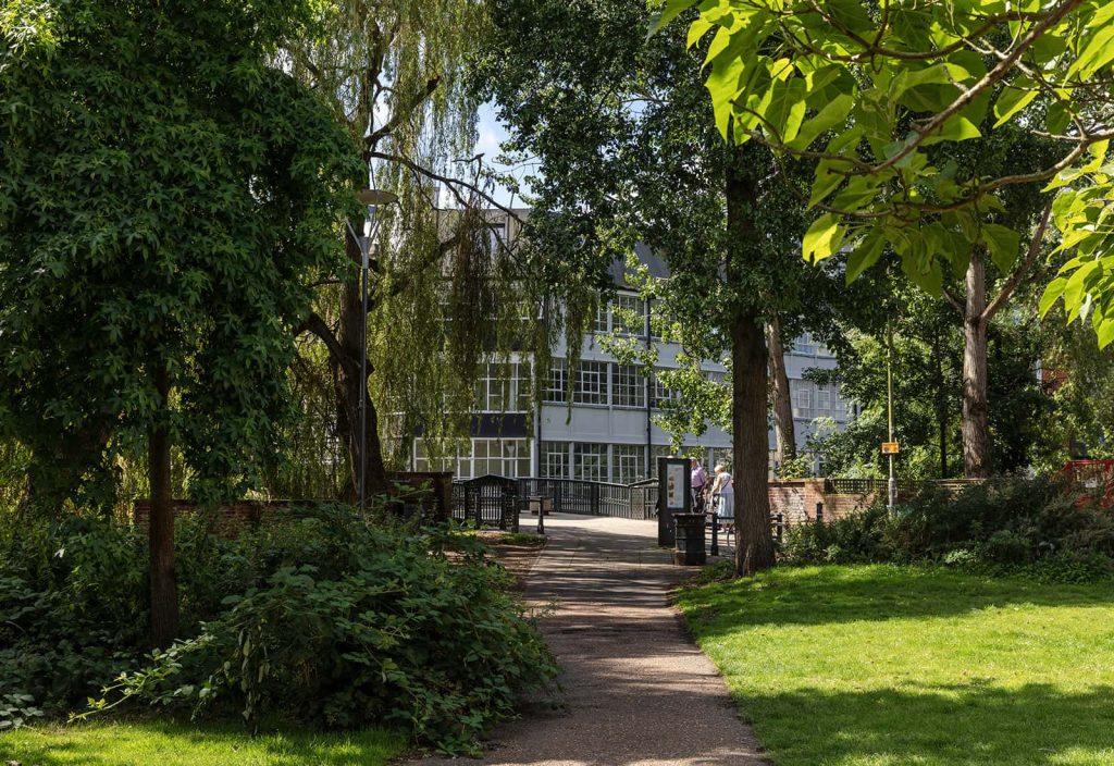 A photo of St. Georges Green on a summers day.