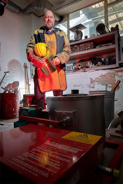 Staff portrait of James Castle in the 3D workshop