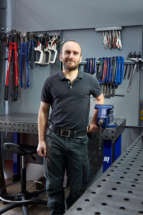 Staff portrait of Josef Kuna in the 3D workshop at Norwich