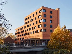 Norwich University of the Arts Duke Street Riverside building from the opposite riverbank