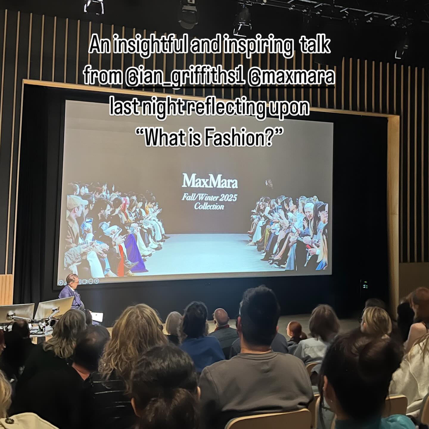 An image relating to INDUSTRY: We were lucky to have @ian_griffiths1 @maxmara visit @norwichuniarts yesterday as part of the Vice Chancellors Lecture Series