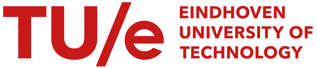 Logo of Eindhoven University of Technology. Large red letters "TU/e" on the left and "Eindhoven University of Technology" stacked in red text on the right, all on a light background.