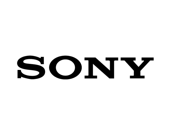 The image shows the Sony logo in bold, black capital letters on a transparent background.