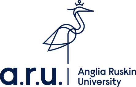 Anglia Ruskin University logo with a stylized heron drawing above the letters "a.r.u." and the university name written to the right.
