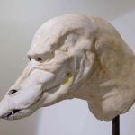 MA Fine Art sculpture made by Tom Browning of a beast heads in the MA Degree Show 2019