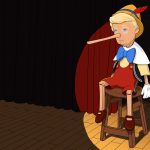 Image of Donald Trump in pinocchio outfit