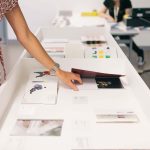 Person looking at work at the MA Degree Show