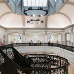 Image of the internal room of NUA's Architecture building including a round staircase