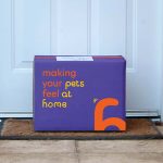 BA Graphic Design work by Irina Bonzas showing a box on a doorstep designed to look like a Pets at Home brand