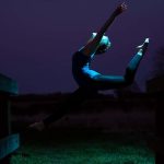 BA Photography student work by Eloise Dodman of a ballerina dancing at night