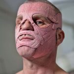 Richard sawdon smith headshot with pink mask on face