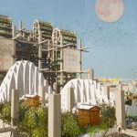 BA Architecture student work by Molly Agnew showing the rendering of an architectural drawing