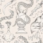 A digital tattoo flash sheet inspired by research into Wunderkammer: Cabinets of Curiosities.